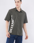 Half Sleeve Over Hanging Olive Shirt
