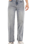 Straight Cut Tinted Blue Denim Pants