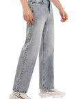Straight Cut Tinted Blue Denim Pants
