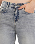 Straight Cut Tinted Blue Denim Pants