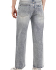 Straight Cut Tinted Blue Denim Pants