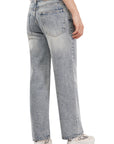 Straight Cut Tinted Blue Denim Pants