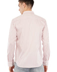 Supima Slim Fit Salmon Striped Shirt