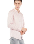 Supima Slim Fit Salmon Striped Shirt