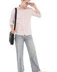 Supima Slim Fit Salmon Striped Shirt