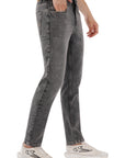 Comfort Fit Gray Stretchable Denim Pants