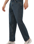 Straight Cut Deep Ocean Blue Denim Pants