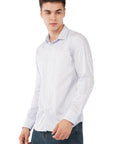 Supima Striped Sky Blue Slim Fit Shirt