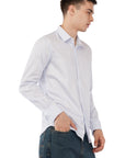 Supima Striped Sky Blue Slim Fit Shirt