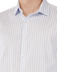 Supima Striped Sky Blue Slim Fit Shirt