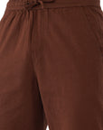 Relaxed Fit Brown Linen Pants