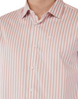 Supima Slim Fit Salmon Striped Shirt