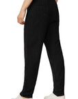 Relaxed Fit Black Linen Pants