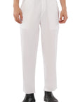 Relaxed Fit White Linen Pants