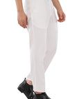 Relaxed Fit White Linen Pants