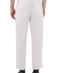 Relaxed Fit White Linen Pants
