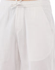Relaxed Fit White Linen Pants