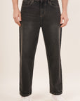 Straight Fit Vintage Black Denim Pants