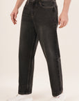 Straight Fit Vintage Black Denim Pants