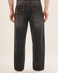 Straight Fit Vintage Black Denim Pants
