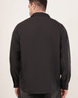 Black Wrinkle-Free Raglan Sleeve Regular Fit Shirt