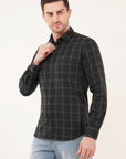 Slim Fit Dark Green Check Shirt