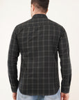 Slim Fit Dark Green Check Shirt