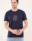 Half Sleeve Regular Fit Navy Blue T-Shirt