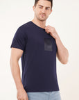 Half Sleeve Regular Fit Navy Blue T-Shirt