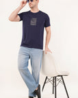 Half Sleeve Regular Fit Navy Blue T-Shirt