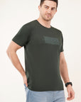 Half Sleeve Regular Fit Bottle Green T-Shirt