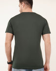 Half Sleeve Regular Fit Bottle Green T-Shirt