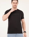 Half Sleeve Regular Fit Black T-Shirt