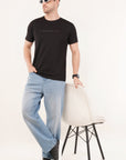 Half Sleeve Regular Fit Black T-Shirt