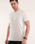 White Half Sleeve Regular Fit T-Shirt