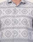 Glacier Gray Printed Tapered Fit Shirt