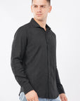 Tapered Fit Black Shirt