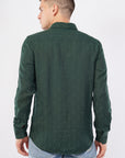 Tapered Fit Dark Green Full Sleeve Shirt