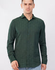Tapered Fit Dark Green Full Sleeve Shirt