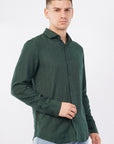 Tapered Fit Dark Green Full Sleeve Shirt