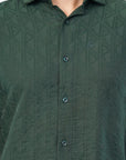 Tapered Fit Dark Green Full Sleeve Shirt