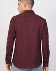 Tapered Fit Wine Red Full Sleeve Shirt