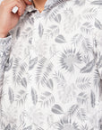 Tapered Fit Printed White Shirt