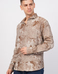 Relaxed Fit Brown Printed Shirt