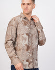 Relaxed Fit Brown Printed Shirt