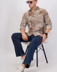 Relaxed Fit Brown Printed Shirt