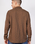 Tapered Fit Brown Full Sleeve Shirt
