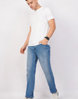Regular Fit Stretchable Blue Denim Pants