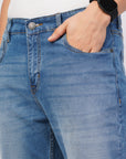 Regular Fit Stretchable Blue Denim Pants
