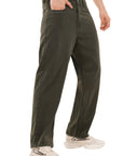 Straight Fit Dark Green Denim Pants